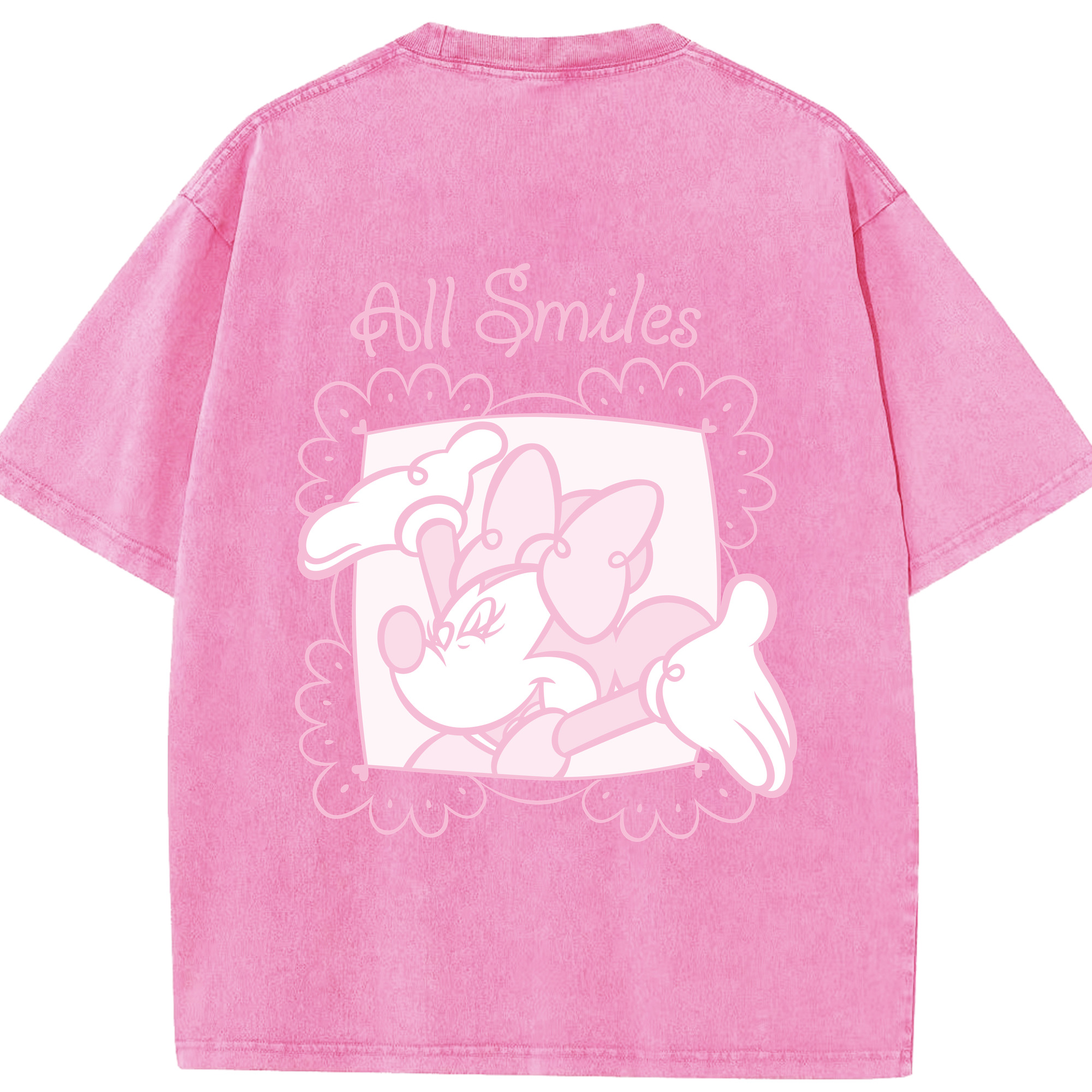 （画像用） ミッキーマウス Mickey Mouse 綿100% ヴィンテージ風 半袖Tシャツ（背面プリント）